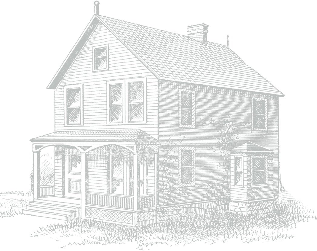 Drawing of a cozy old home